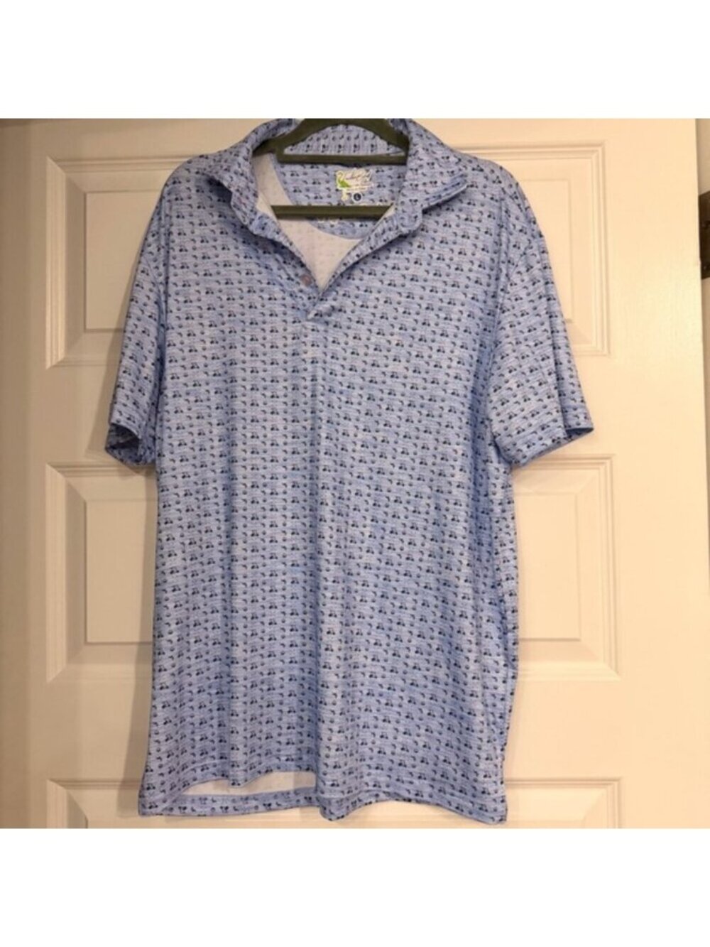 Taylor Byrd Men's Blue Short Sleeve Performance Golf Polo Shirt Size Large - Picture 7 of 7
